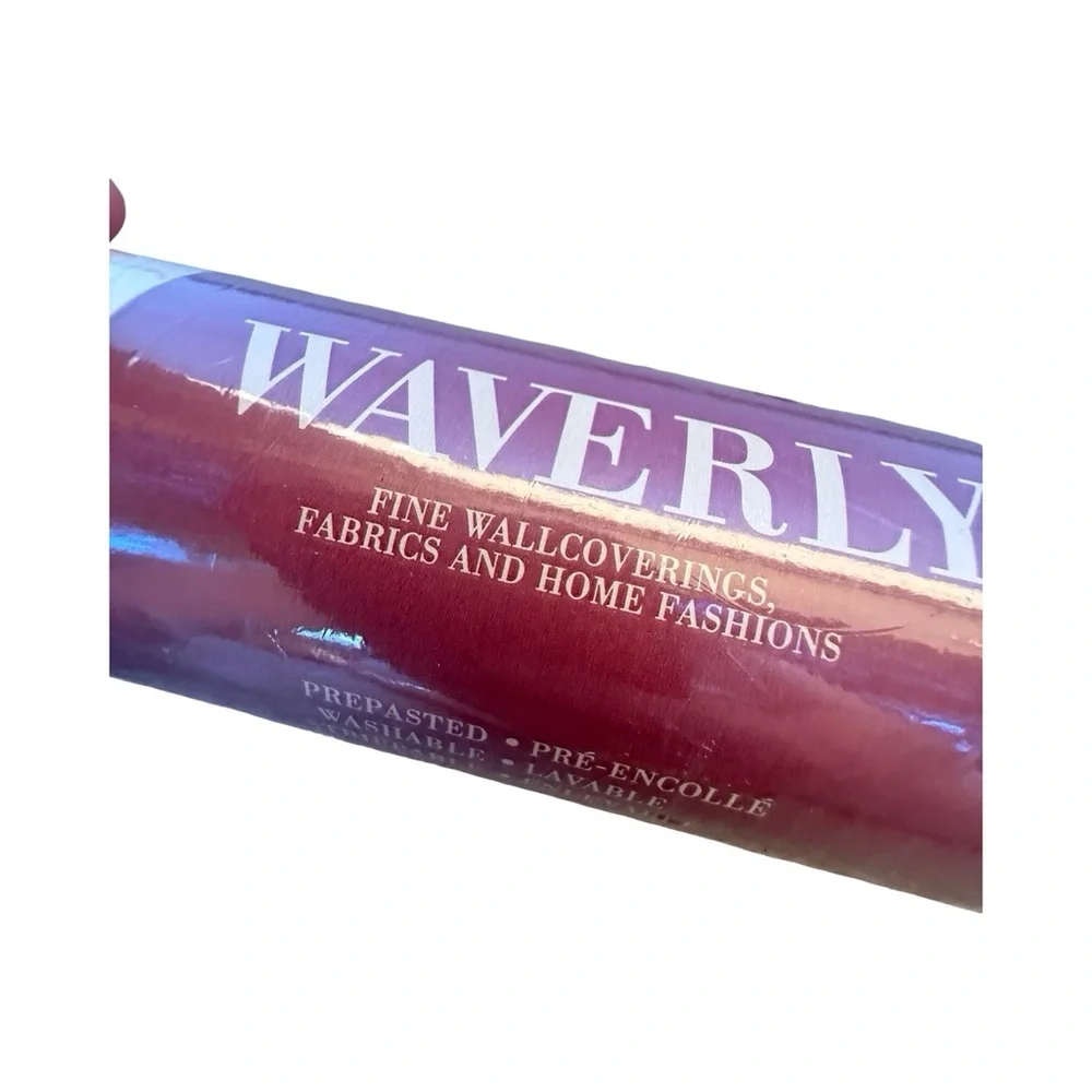 Vintage Waverly WallPaper Sealed Cream Ivory Beige 2 Double Rolls Covers 120 ft